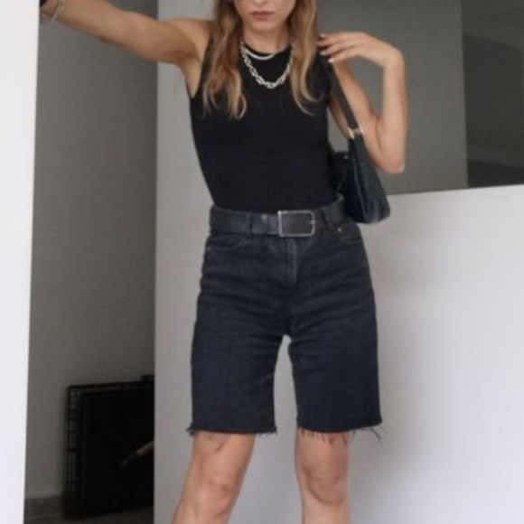 Current/Elliott Pants - Current/Elliott Black Denim Jean Shorts